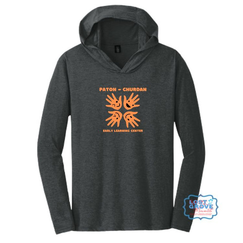 Long Sleeve Charcoal Heather HOODED Long Sleeve Tee