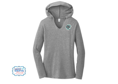 Ladies Jaguar Long Sleeve V-Neck Hooded Tee